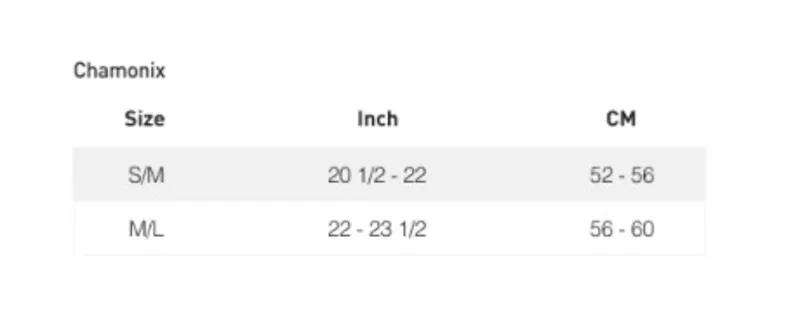 Specialized Chamonix Helmet Sizing Guide